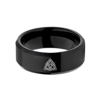 unique thank you presents – black tungsten triple triquetra interlocked wedding band