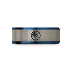 personal thank you present – blue & gray tungsten vinyl record wedding band