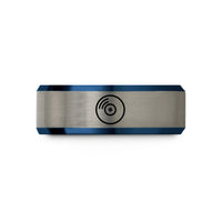 personal thank you present – blue & gray tungsten vinyl record wedding band