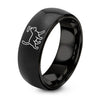 Walking Cat Halo – Tungsten Wedding Band, 8 mm, Black Comfort-Fit Unisex