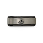 unique presents for her – black & grey tungsten coast guard cutter wedding band