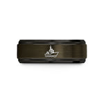 engraved jewelry for her – gunmetal & black tungsten coast guard cutter wedding band
