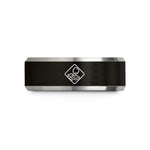 unique presents for her – black & gray tungsten ghs environmental hazard wedding band