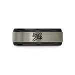unique presents for her – black & silver tungsten propeller plane wedding band