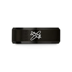 unique presents for her – black tungsten propeller plane wedding band