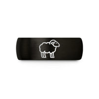 unique present ideas her – black & gold tungsten sheep wedding band