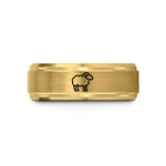 personalized jewelry for her – gold tungsten sheep wedding band