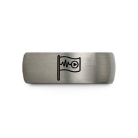 special thanks keepsake box – gunmetal & grey tungsten marker flag wedding band