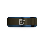 personalized presents for friends – gunmetal & blue tungsten charging station wedding band