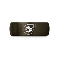 unique friendship presents – gunmetal & black tungsten turbocharger wedding band