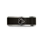 special occasion presents her – black & grey tungsten rat wedding band