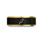 best presents for sisters – black & gold tungsten parrot wedding band