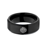 sister appreciation presents – black tungsten plateau contours wedding band