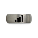 unique rings for sister – blue & silver tungsten signal strength bars wedding band
