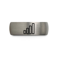 unique rings for sister – blue & silver tungsten signal strength bars wedding band