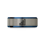 unique rings for sister – blue & gray tungsten signal strength bars wedding band
