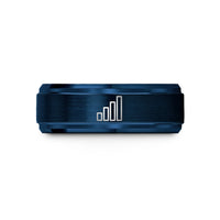 custom jewelry for sister – blue tungsten signal strength bars wedding band
