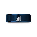 engraved rings for siblings – blue tungsten signal strength bars wedding band