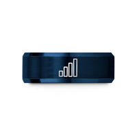 engraved rings for siblings – blue tungsten signal strength bars wedding band