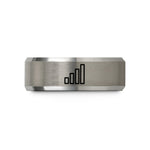 sister appreciation presents – grey tungsten signal strength bars wedding band