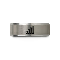 sister appreciation presents – grey tungsten signal strength bars wedding band