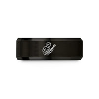 unique presents for her – black tungsten bassist grooving wedding band