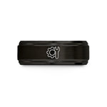 special presents for ladies – black & rose gold tungsten engineering gear wrench wedding band