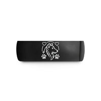 unique presents for her – black tungsten paw border hearts wedding band