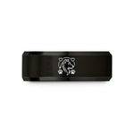personalized jewelry for her – black tungsten paw border hearts wedding band