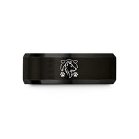 personalized jewelry for her – black tungsten paw border hearts wedding band