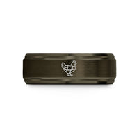 customized appreciation tokens – gunmetal & rose gold tungsten chicken cuts diagram wedding band