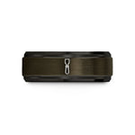 personalized thank you presents – gunmetal & black tungsten chisel wedding band