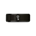 personalized appreciation present – black tungsten key wedding band