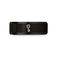 personalized appreciation present – black tungsten key wedding band