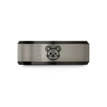 creative thank you present tips – black & silver tungsten mouse face wink wedding band