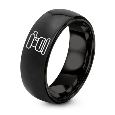 Thickness Sander – Tungsten Wedding Band, 8 mm, Black Comfort-Fit Unisex