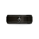 unique thank you presents – black & rose gold tungsten heart crown wedding band