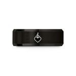 personalized appreciation presents – black tungsten heart crown wedding band