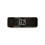 customized thank you items – black tungsten marked route wedding band