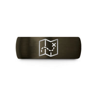 customized thank you items – gunmetal & black tungsten marked route wedding band