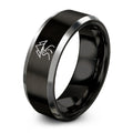 Mountain Highway – Tungsten Wedding Band, 8 mm, Gray, Black Comfort-Fit Unisex