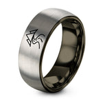 thank You Gifts Set – gunmetal & gray tungsten mountain highway ring