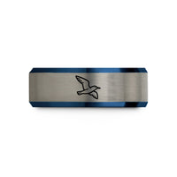thank you present ideas – black & blue & silver tungsten seagulls flight wedding band