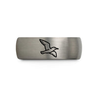 unique thank you presents – blue & gray tungsten seagulls flight wedding band
