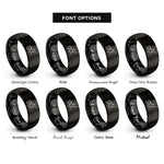 font options for inside engraving on black thc molecule rings