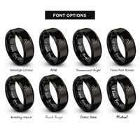 font options for inside engraving on black thc molecule rings