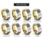 font options for inside engraving on gold & gray thc molecule rings
