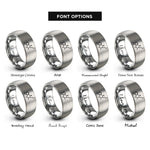 font options for inside engraving on gray thc molecule rings