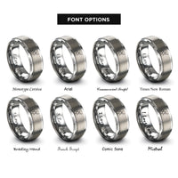 font options for inside engraving on gray thc molecule rings