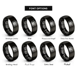 font options for inside engraving on black the alamo rings